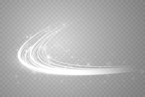 Αφηρημένες Φωτεινές Γραμμές Κίνησης Και Ταχύτητας Γκλίτερ Λευκού Χρώματος Φως — Διανυσματικό Αρχείο