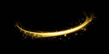 Abstract light lines of motion and speed in golden color. Light everyday glowing effect. semicircular wave, light trail curve swirl, car headlights, incandescent optical fiber png clipart