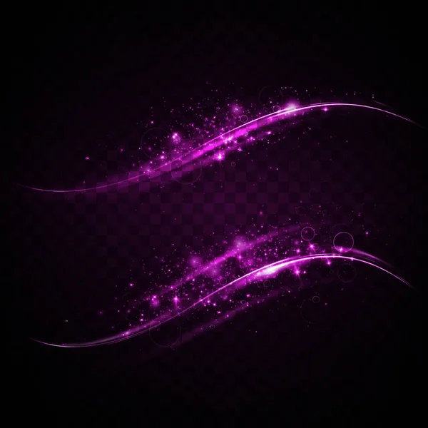 Líneas Luz Abstracta Movimiento Velocidad Púrpura Efecto Luminoso Diario Luz — Vector de stock