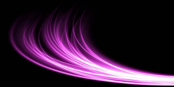 Abstrakte Lichtlinien Der Bewegung Und Geschwindigkeit Violett Leichter Alltäglicher Glüheffekt — Stockvektor