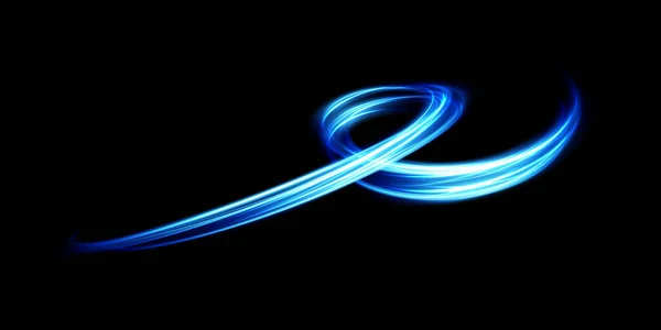Líneas Luminosas Abstractas Movimiento Velocidad Azul Efecto Luminoso Diario Luz — Vector de stock