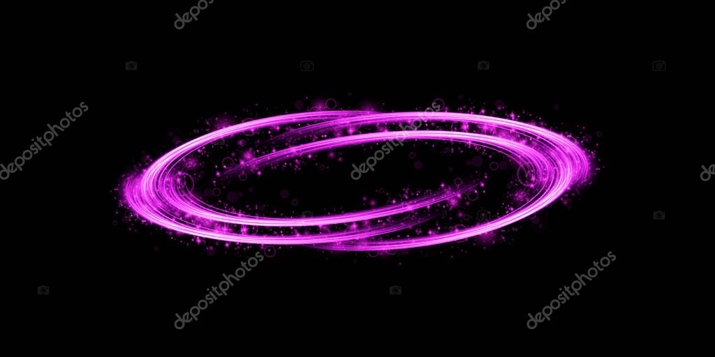 Abstract light lines of movement and speed in purple. Light everyday glowing effect. semicircular wave, light trail curve swirl, car headlights, incandescent optical fiber png