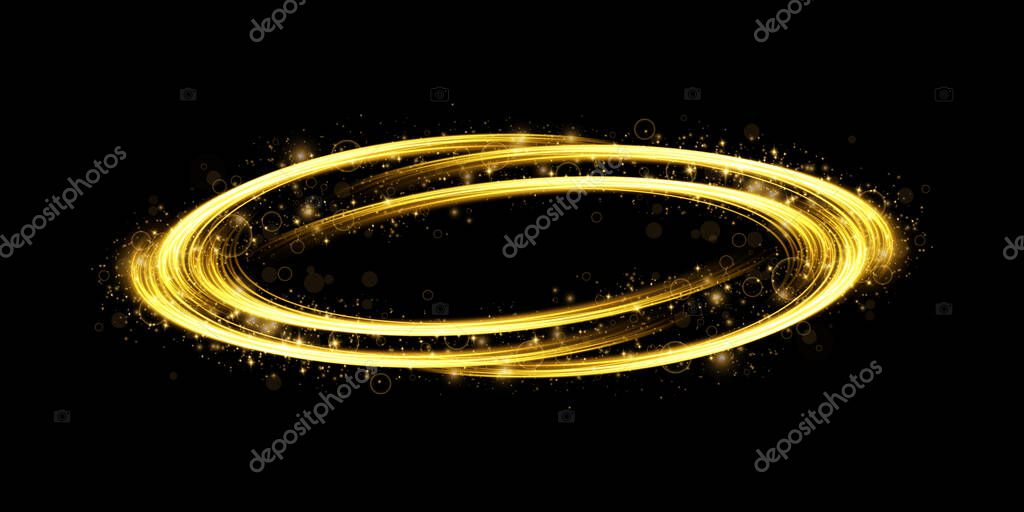 Abstract light lines of motion and speed in golden color. Light everyday glowing effect. semicircular wave, light trail curve swirl, car headlights, incandescent optical fiber png