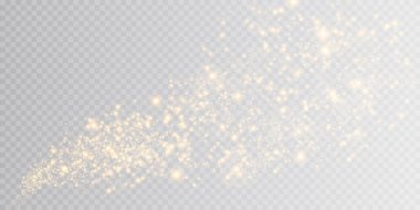 Beyaz png toz ışığı. Bokeh ışıkları arka planı etkiler. Parlayan tozun Noel arkaplanı. Parlayan ışık konfetileri ve dizaynınız için kıvılcım dokusu.