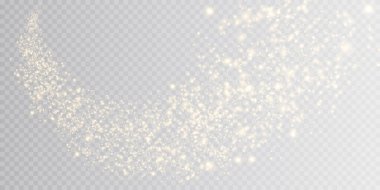 Beyaz png toz ışığı. Bokeh ışıkları arka planı etkiler. Parlayan tozun Noel arkaplanı. Parlayan ışık konfetileri ve dizaynınız için kıvılcım dokusu.