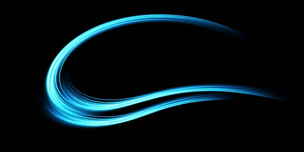 Abstrakte Lichtlinien Von Bewegung Und Geschwindigkeit Blau Leichter Alltäglicher Glüheffekt — Stockvektor