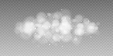 Parlayan bokeh şeffaf arkaplanda izole edildi. Işık yalıtılmış ışıklar. Şeffaf bulanık şekiller. Soyut ışık efekti. Vektör illüstrasyonu