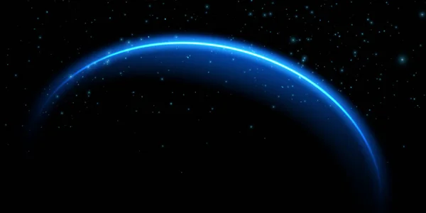 Rand Van Een Zonsverduistering Een Zwarte Achtergrond Blauw Blauwe Eclips — Stockvector