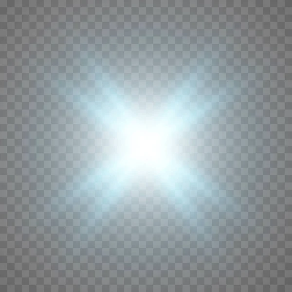 Raccolta Varie Stelle Luminose Set Abbagliamento Raggio Sole Lampi Luce — Vettoriale Stock