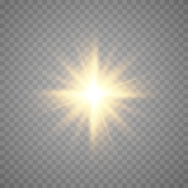 Colección Varias Estrellas Brillantes Conjunto Deslumbramiento Rayo Sol Destellos Luz — Vector de stock