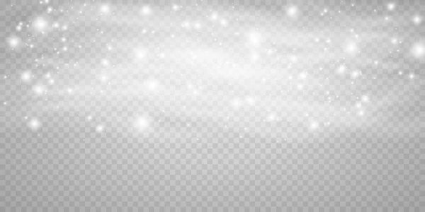 Зимняя Метель Блестками Снега Прозрачном Фоне Холодный Зимний Ветер Холод — стоковый вектор