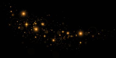 Altın Toz Işığı PNG. Bokeh ışıkları arka planı etkiler. Noel tozu arka planında Noel ışıldayan ışık konfetisi ve ışıltı dokusu dizaynınız için