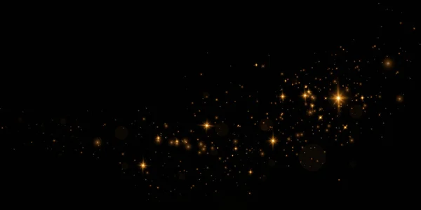 Goldstaub Licht Png Bokeh Licht Lichter Effekt Hintergrund Weihnachten Glühender — Stockvektor