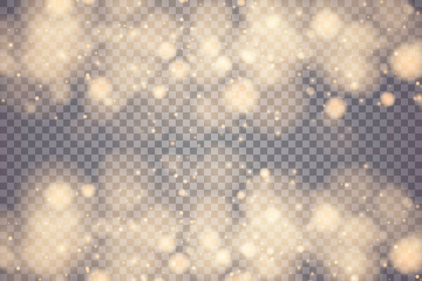 Сияющий боке изолирован на прозрачном фоне. Свет изолированных огней. Прозрачные размытые формы. Абстрактное свечение. Векторная иллюстрация