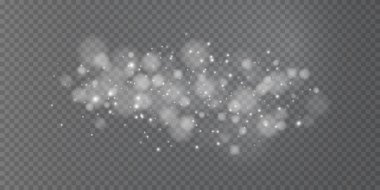 Parlayan bokeh şeffaf arkaplanda izole edildi. Işık yalıtılmış ışıklar. Şeffaf bulanık şekiller. Soyut ışık efekti. Vektör illüstrasyonu