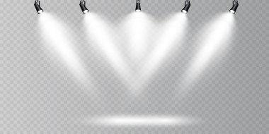 Vektör ışıkları. çeşitli ışık formları. Sahne ışıkları. Işık efektleri. Parlak ışık efekti. Vektör illüstrasyonu