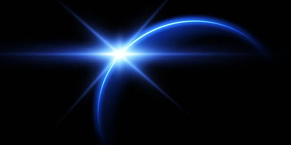 Край Солнечного Затмения Черном Фоне Синий Голубой Эклипс Рекламы Товаров — стоковый вектор