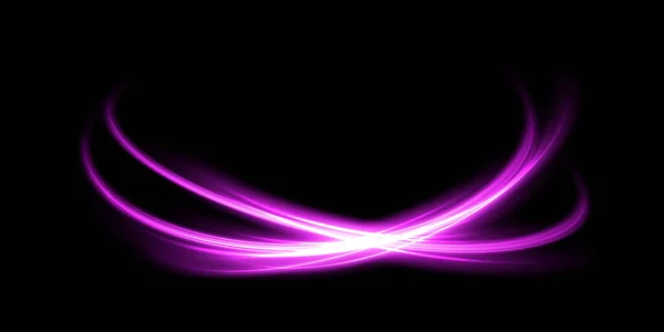 Líneas Luz Abstracta Movimiento Velocidad Con Destellos Color Púrpura Efecto — Vector de stock
