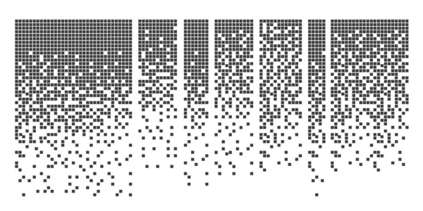 溶解填充方点矢量图标 具有崩解效果 对向量矩形元素进行分组 隔离在白色背景上 — 图库矢量图片