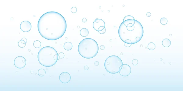 Набір Барвистих Барвистих Мильних Бульбашок Створення Дизайну Ізольовані Прозорі Реалістичні — стоковий вектор