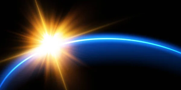 Bord Une Éclipse Solaire Sur Fond Noir Bleu Éclipse Bleue — Image vectorielle