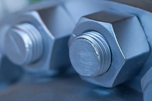 Joint of two flanges by bolts and nuts — Stock Photo, Image