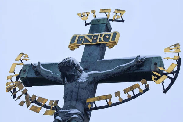Jesus na cruz, Ponte Charles, Pague, República Checa — Fotografia de Stock