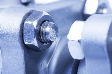 seçici odak cıvata ve somun ile Vana parçaları