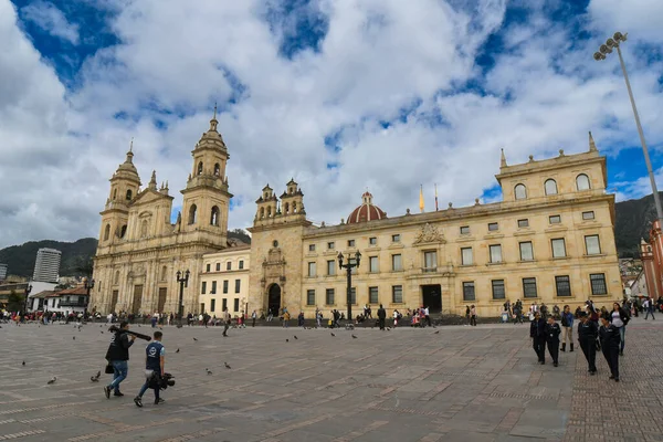 Katedrális Primada Plaza Bolivar Bogot Kolumbia Stock Kép