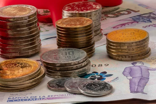 Colombian Pesos Coins — Fotografia de Stock