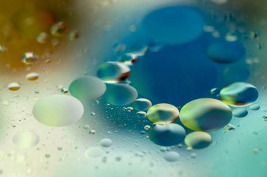 Abstract Background Bubbles water drops - oil 