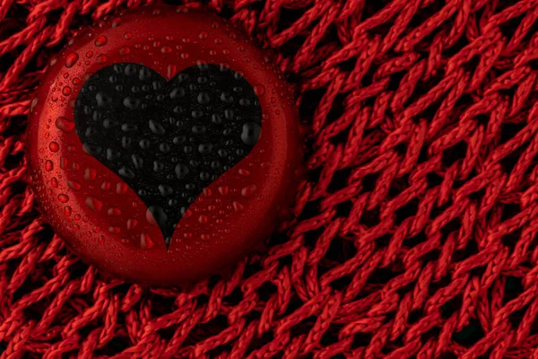 Black Heart Red Texture — Fotografia de Stock