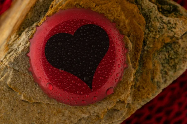 Black Heart Stone — Stock Photo, Image