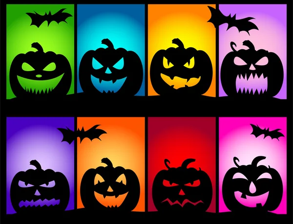 Calabazas de Halloween Colores — Vector de stock