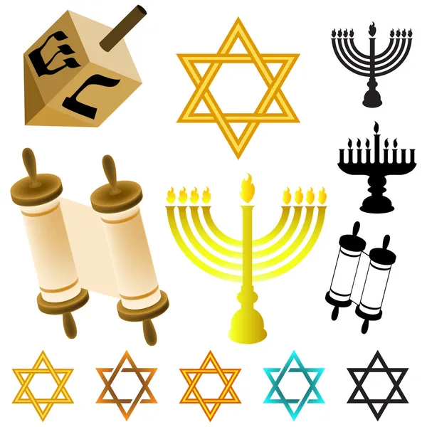 Judaism elements — Stock Vector