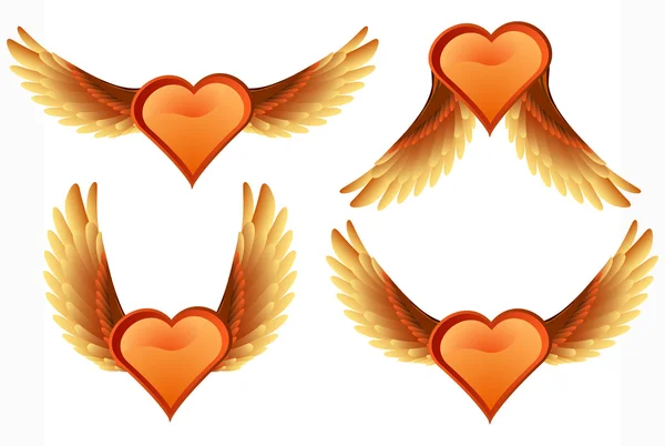 Corazón con alas — Vector de stock