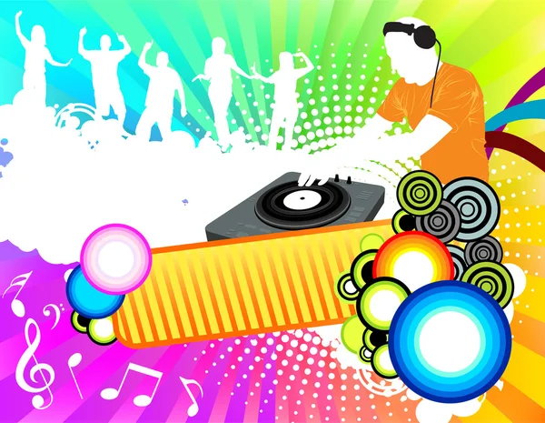 Partito dei colori di Dj — Vettoriale Stock