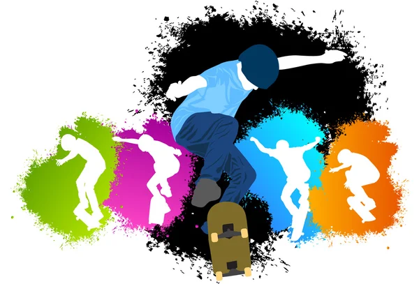 颜色速滑运动员 — 图库矢量图片
