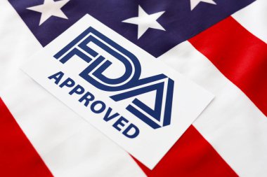 Logo FDA Approved with United States of America flag clipart