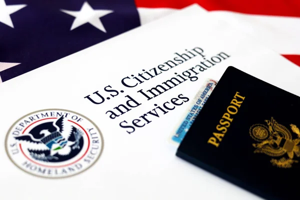 Логотип США Паспорт службы гражданства и иммиграции — стоковое фото
