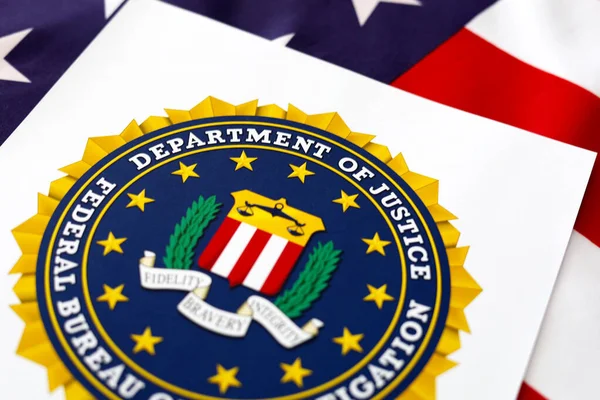 Logo Department of Justice Federal Bureau of Investigation - Stock-foto