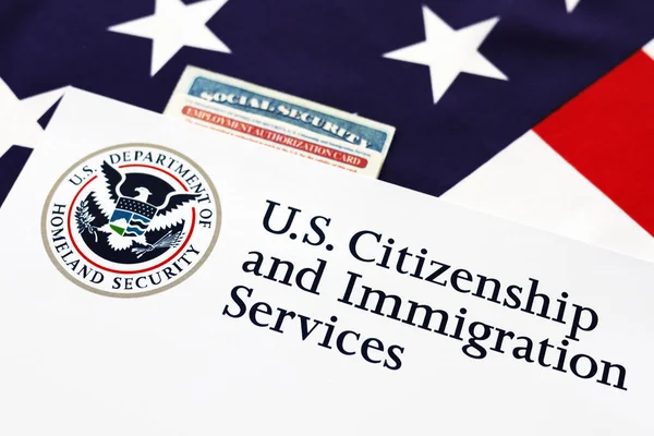 Logo USA Servizi di cittadinanza e immigrazione Sicurezza sociale — Foto Stock