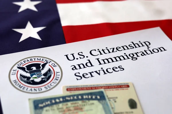 Logotipo EUA Serviços de Cidadania e Imigração Segurança Social — Fotografia de Stock