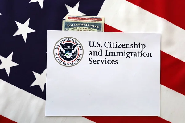 Logo EE.UU. Servicios de Ciudadanía e Inmigración Seguridad Social — Foto de Stock