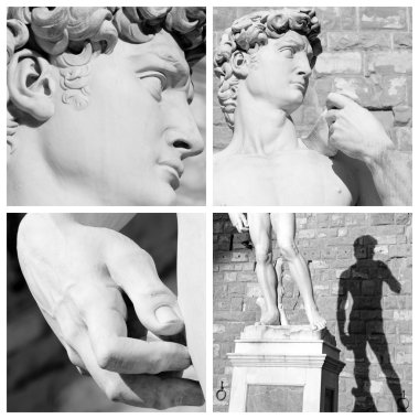 david heykeli michelangelo tarafından görüntüleri ile kolaj