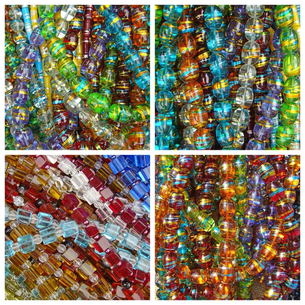 Collage de perles de verre coloré — Photo