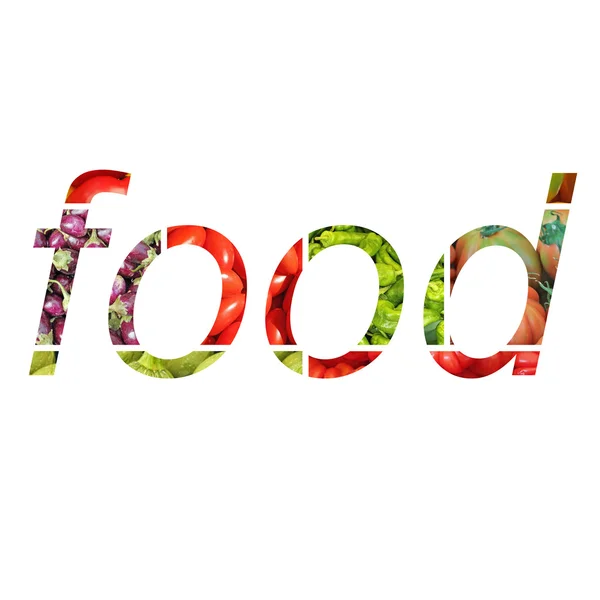 Text food written on white background — Stock Photo, Image