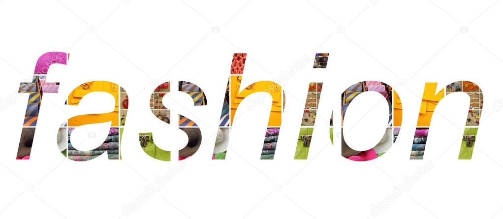 Fashion lettering on white made of many accessories — Stock Photo ...