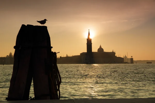 Wonderful sunset on San Giorgio island — Stock Photo, Image