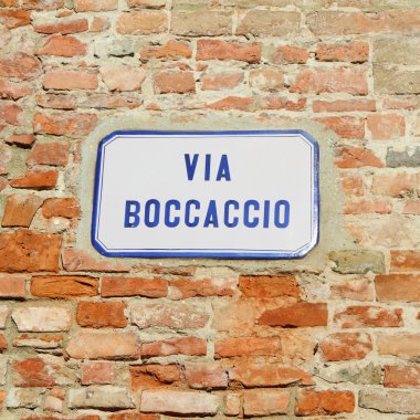 Sokak tabelası: Via Boccaccio